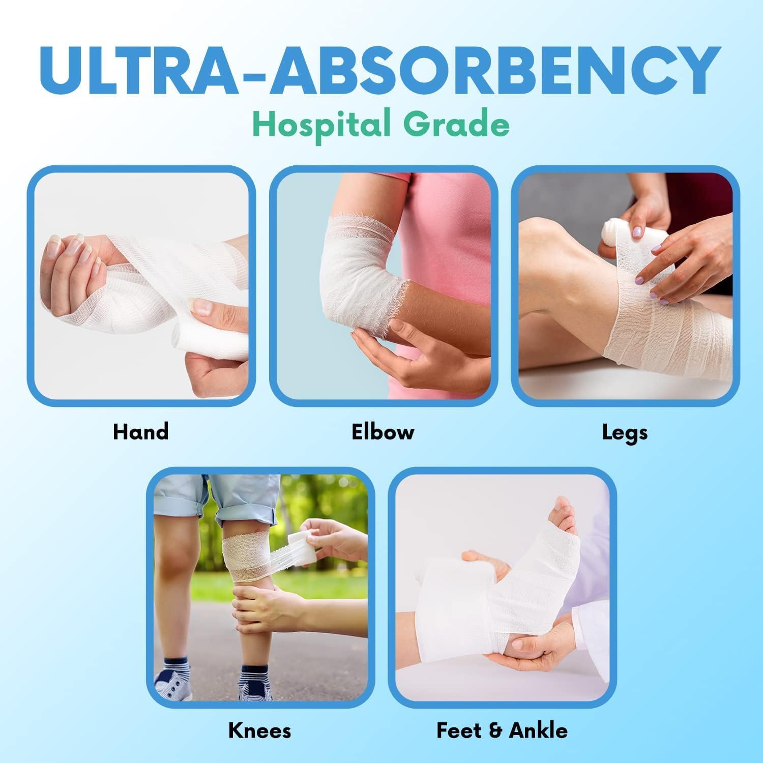 HEALQU Premium Gauze Rolls - 2' x 4.1 Yards - 24 Rolls, Individually Wrapped Conforming Stretch Gauze Bandage - Super Soft Woven Stretch Bandages for Primary Wound Dressing Support - Image 6