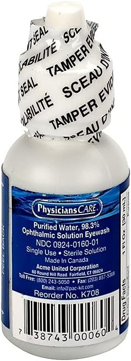 PhysiciansCare Eye Wash Solution, Sterile Isotonic Buffered Solution for Flushing & Irrigating Eyes, 1-oz Bottle - Image 4