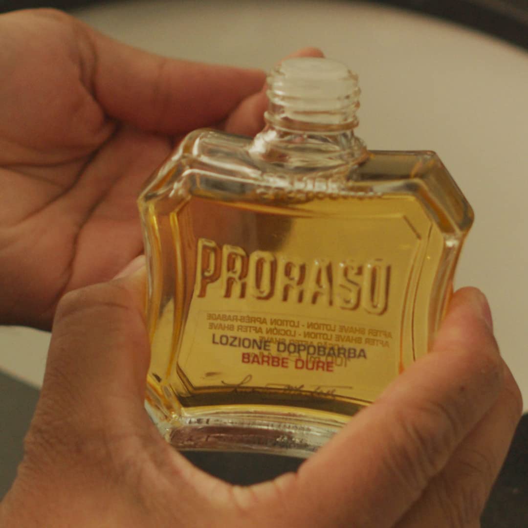 Proraso After Shave Lotion - Sandalwood Oil & Shea Butter - Moisturizing & Nourishing After Shave Splash for Coarse Beards or Hard - Premium Italian Shaving for Men - 3.4oz - Image 4