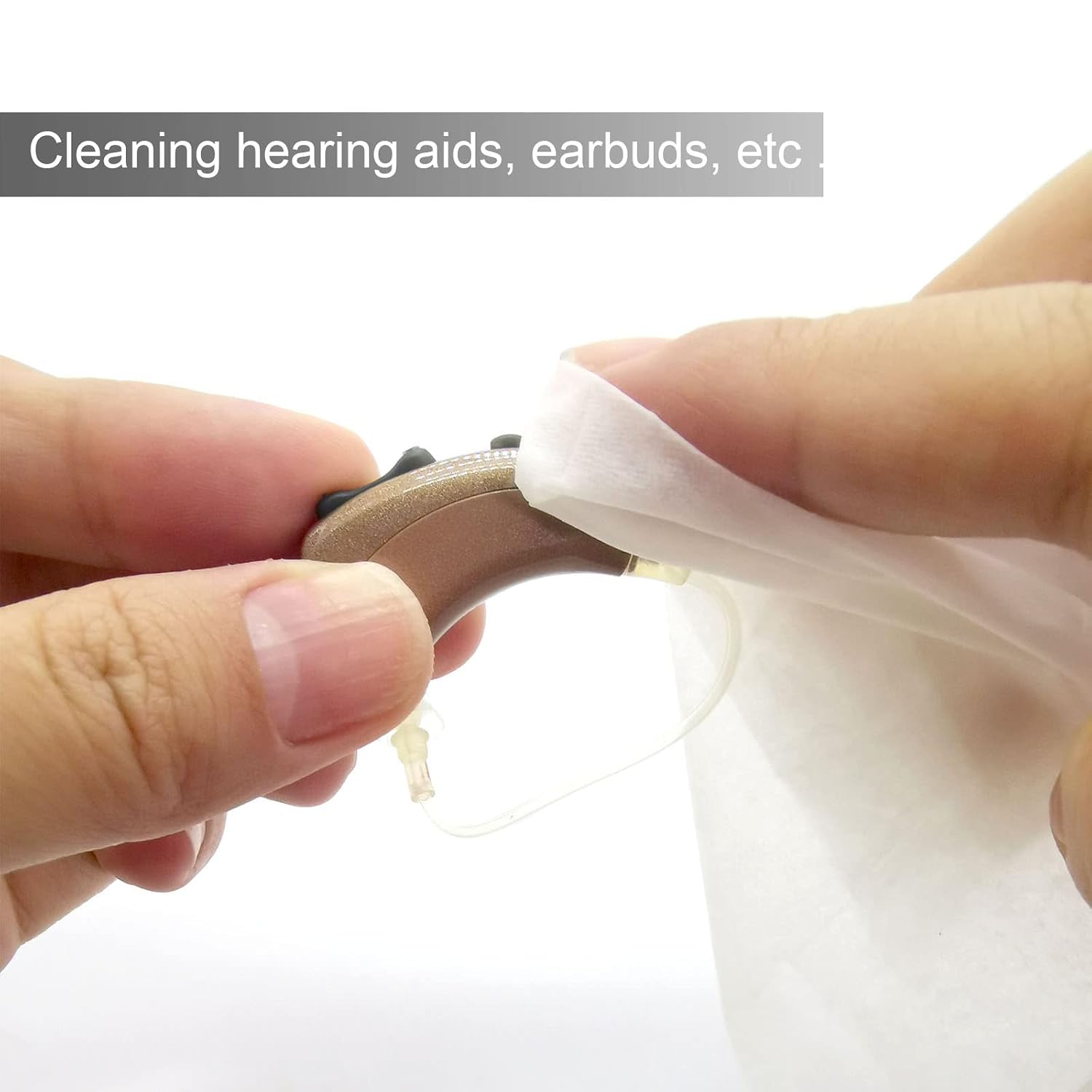 120 Count Hearing Aid Wipes Individually Packaged Cleaning Towelette with Cleaning Tools for Hearing Amplifier - Image 4