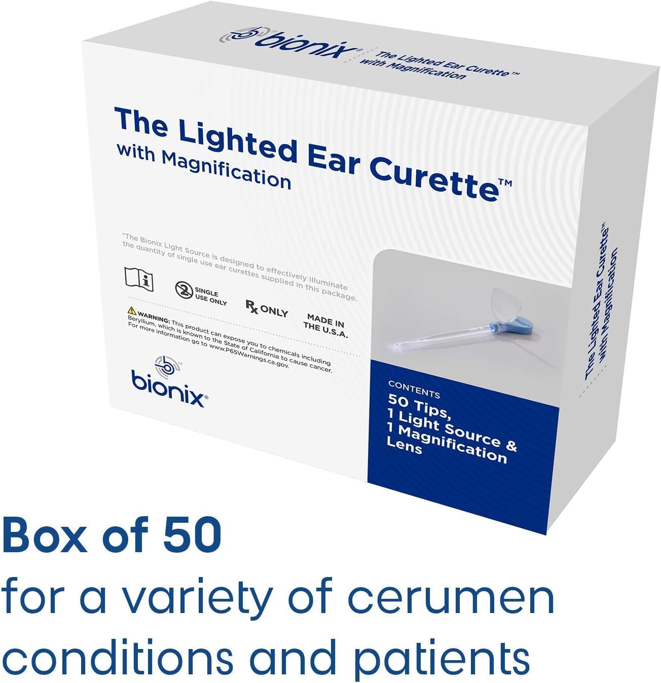 Bionix - Lighted Ear Curette Variety Pack, Earwax Removal Kit, Helps Remove Wax Buildup, Safe Earwax Removal, Convenient & Easy-to-Use, Flexible, Ideal for Healthcare Providers, Single-Use (50 Count) - Image 5