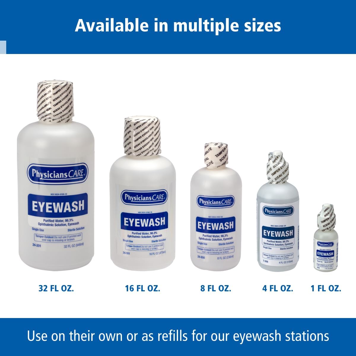 PhysiciansCare Eye Wash Solution, Sterile Isotonic Buffered Solution for Flushing & Irrigating Eyes, 1-oz Bottle - Image 3