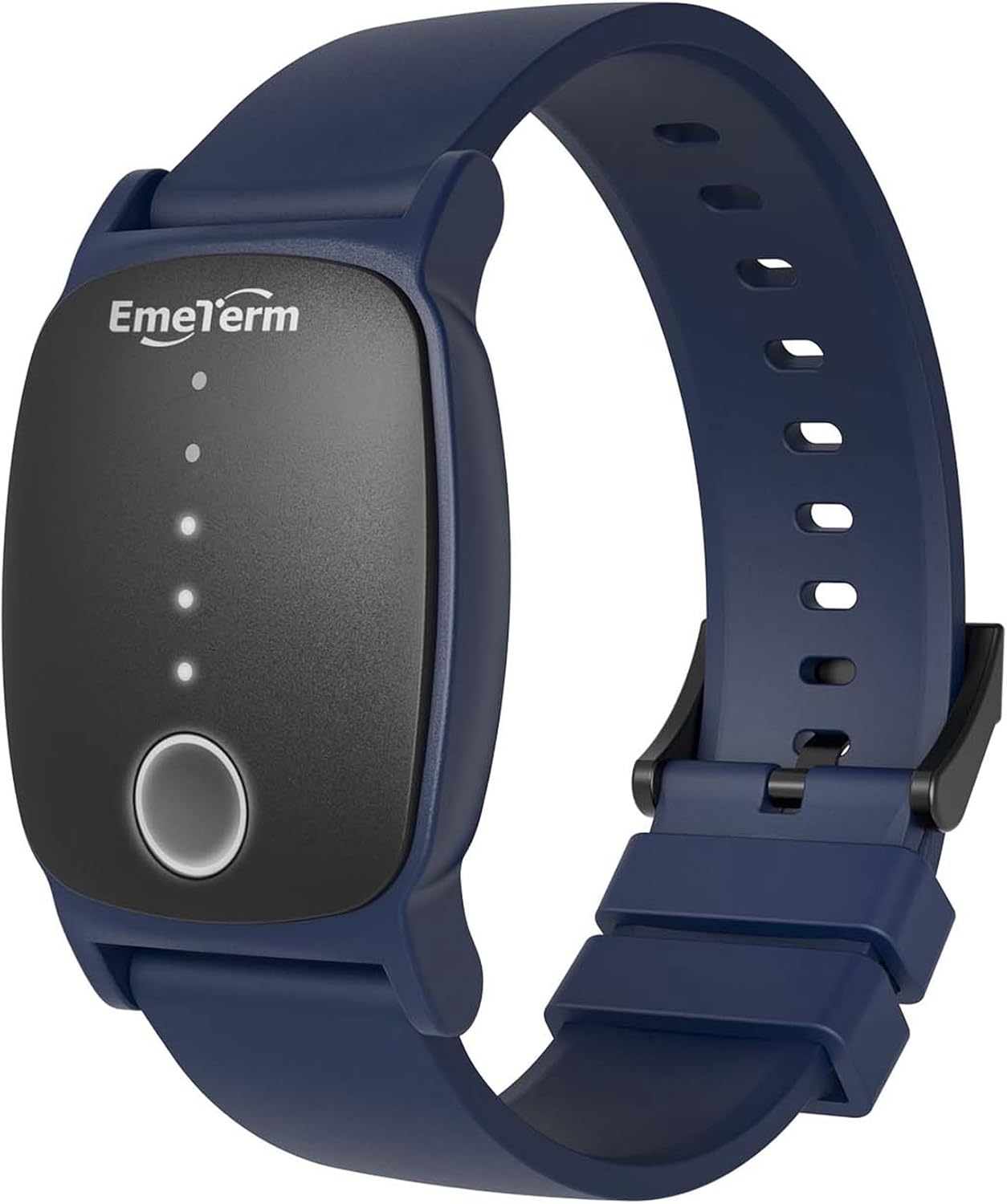 EmeTerm Explore Classic FDA-Cleared Anti-Nausea Wristband IP67 Waterproof Morning Motion Sickness Relief Band Rechargeable Classic Strap Design Drug Free Non-drowsy Without Side Effects Navy Blue