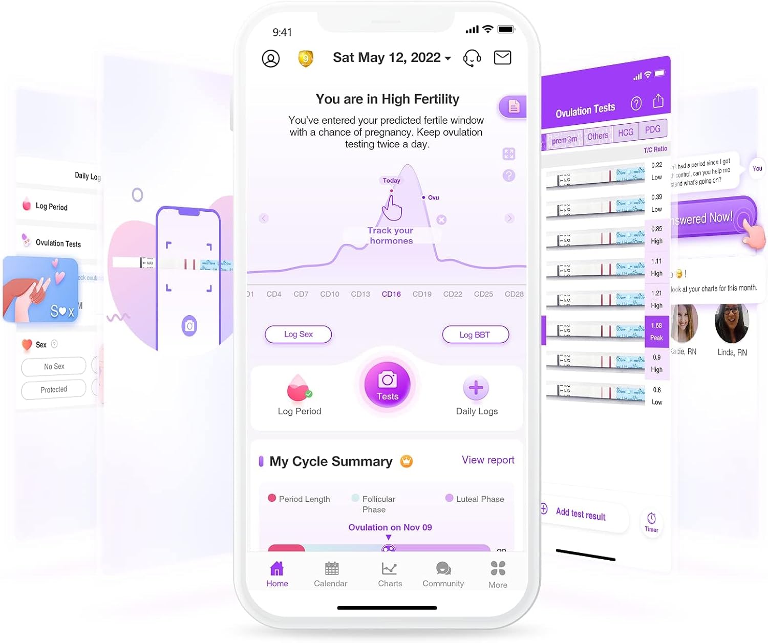 Easy@Home Ovulation Test Strips, 25 Pack Fertility Tests | Ovulation Predictor Kit, Powered by Premom Ovulation Predictor iOS and Android App, 25 LH Strips - Image 4