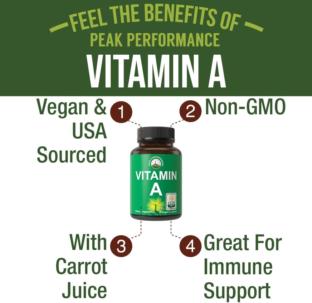Certified Organic Vitamin A 5000 IU Supplement Capsules. High Potency | Vitamins for Adults, Men, Women, Kids. Made with Carrot Juice. Great for Immune, Skin, Eye Support. Non GMO, Vegan Pills - Image 2