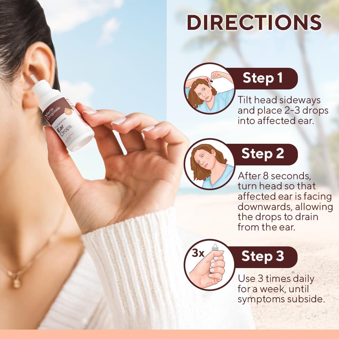 Marie Originals Natural Ear Drops for Ear Cleaning, Adults & Kids, 0.5 oz | Ear cleaning drops for dry, itchy ears and everyday ear care; plant-based formula ideal for adults, kids and swimmers - Image 7