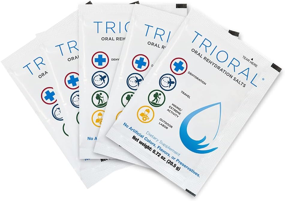 TRIORAL Electrolyte Powder Oral Rehydration Salts, 15 Drink Packets | Unflavored Formula, Single Serve Packets, Sodium and Potassium Blend, Travel Ready, Workout Hydration, Daily Drink Mix - Image 5