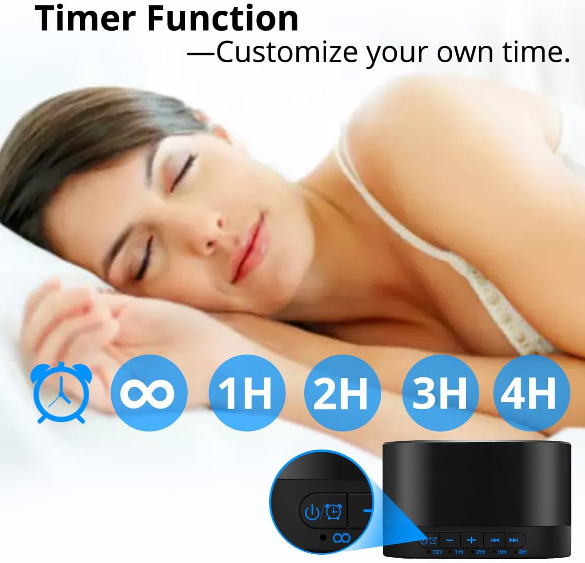 Magicteam Sound White Noise Machine with 20 Non Looping Natural Soothing Sounds and Memory Function 32 Levels of Volume Powered by AC or USB and Sleep Sound Timer Therapy for Baby Kids Adults - Image 3