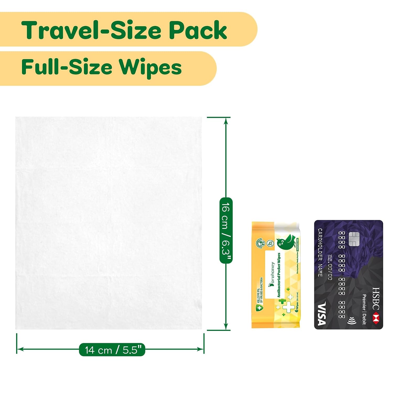 Travel Antibacterial Hand Wipes, 99% Water Hand Sanitizer Wipes, Safe for Sensitive Skin & Hypoallergenic Hand Sanitizing Pocket Wipes, 48 Count (8 Packs of 6) - Image 6