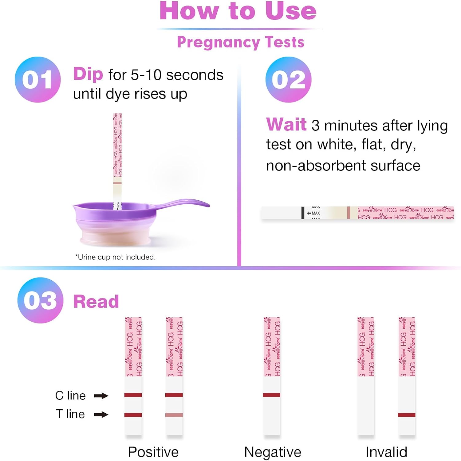 Easy@Home 50 Ovulation Test Strips and 20 Pregnancy Test Strips Combo Kit | Ovulation and Pregnancy Test Strips, 50 LH Tests + 20 hCG Tests, Daily Ovulation Tracking, Package May Vary - Image 8