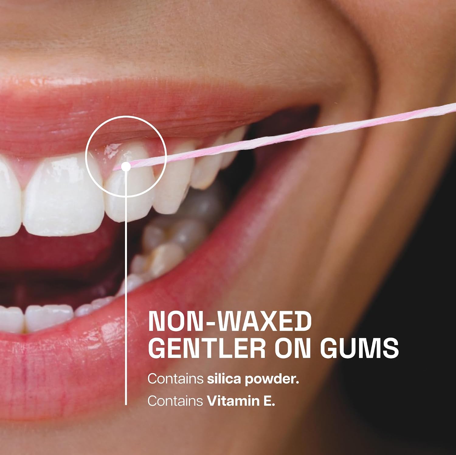 REACH ULTRACLEAN Gentle Gum Care Expanding Floss – Woven, Non-Waxed, PFAS-Free with Vitamin E, for Sensitive Gums, Cinnamon Mint 55YD (3-Pack) - Image 3