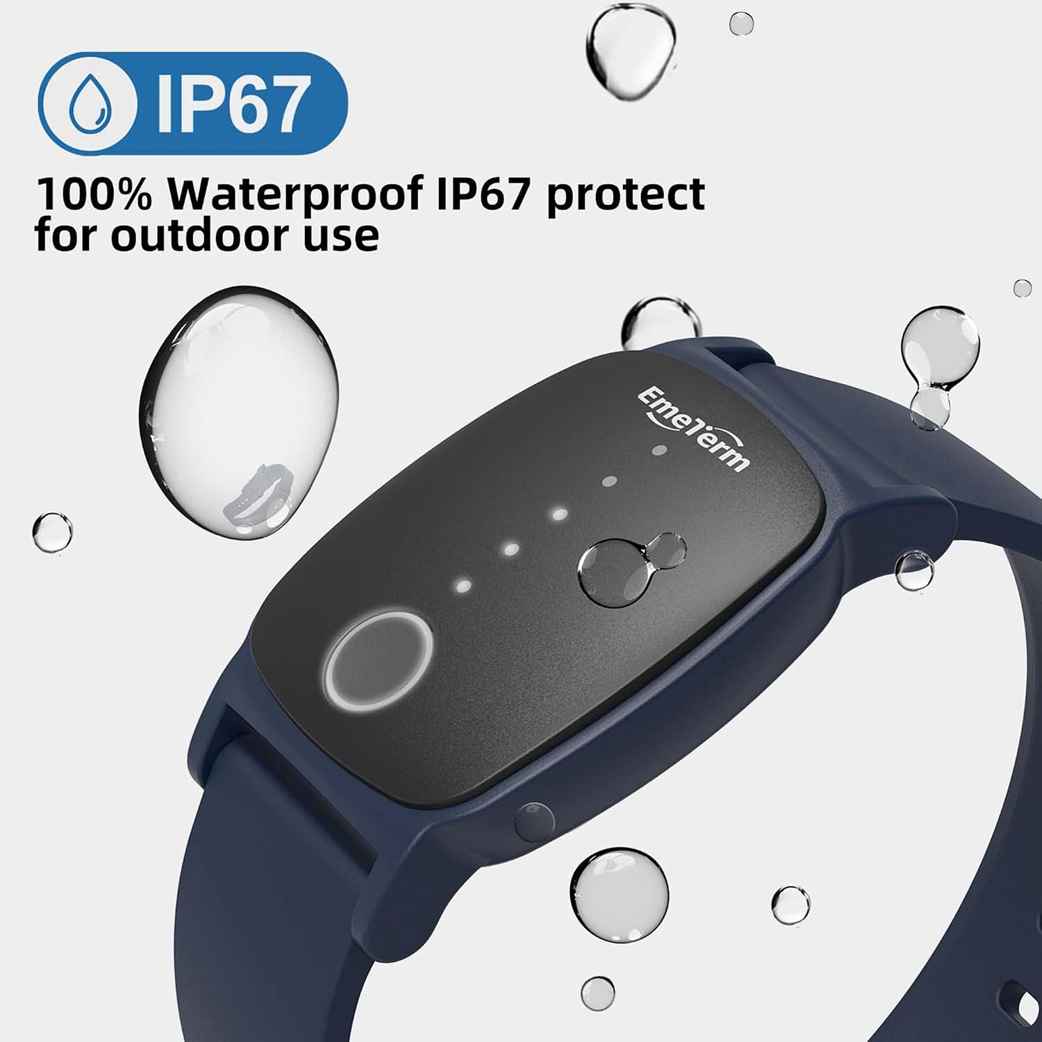 EmeTerm Explore Classic FDA-Cleared Anti-Nausea Wristband IP67 Waterproof Morning Motion Sickness Relief Band Rechargeable Classic Strap Design Drug Free Non-drowsy Without Side Effects Navy Blue - Image 2