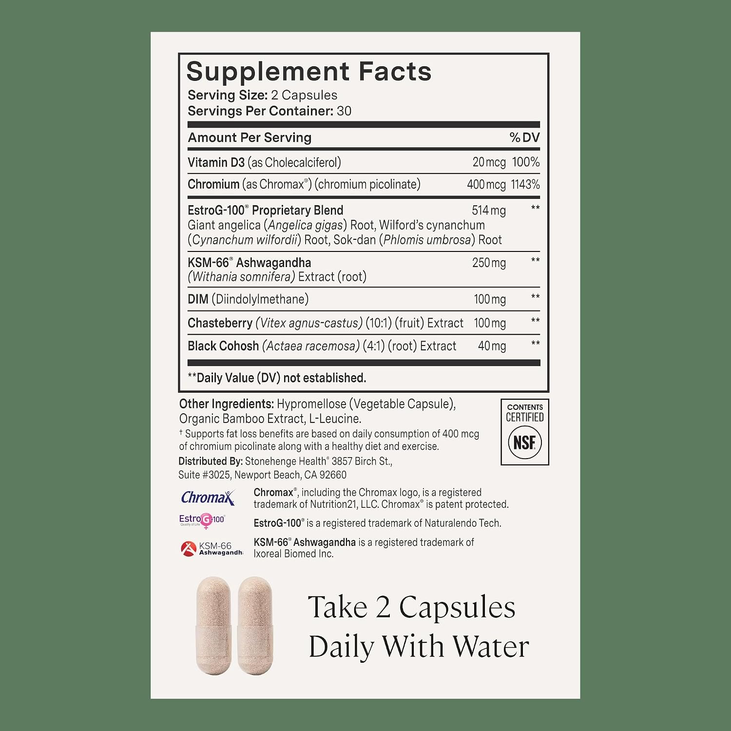 Stonehenge Health Menopause Support™ | Mood, Energy, Stress, Hot Flashes | Menopause Supplements for Women Perimenopause Hot Flashes Night Sweats Mood Sleep Stress KSM-66 Ashwagandha DIM Black Cohosh - Image 6