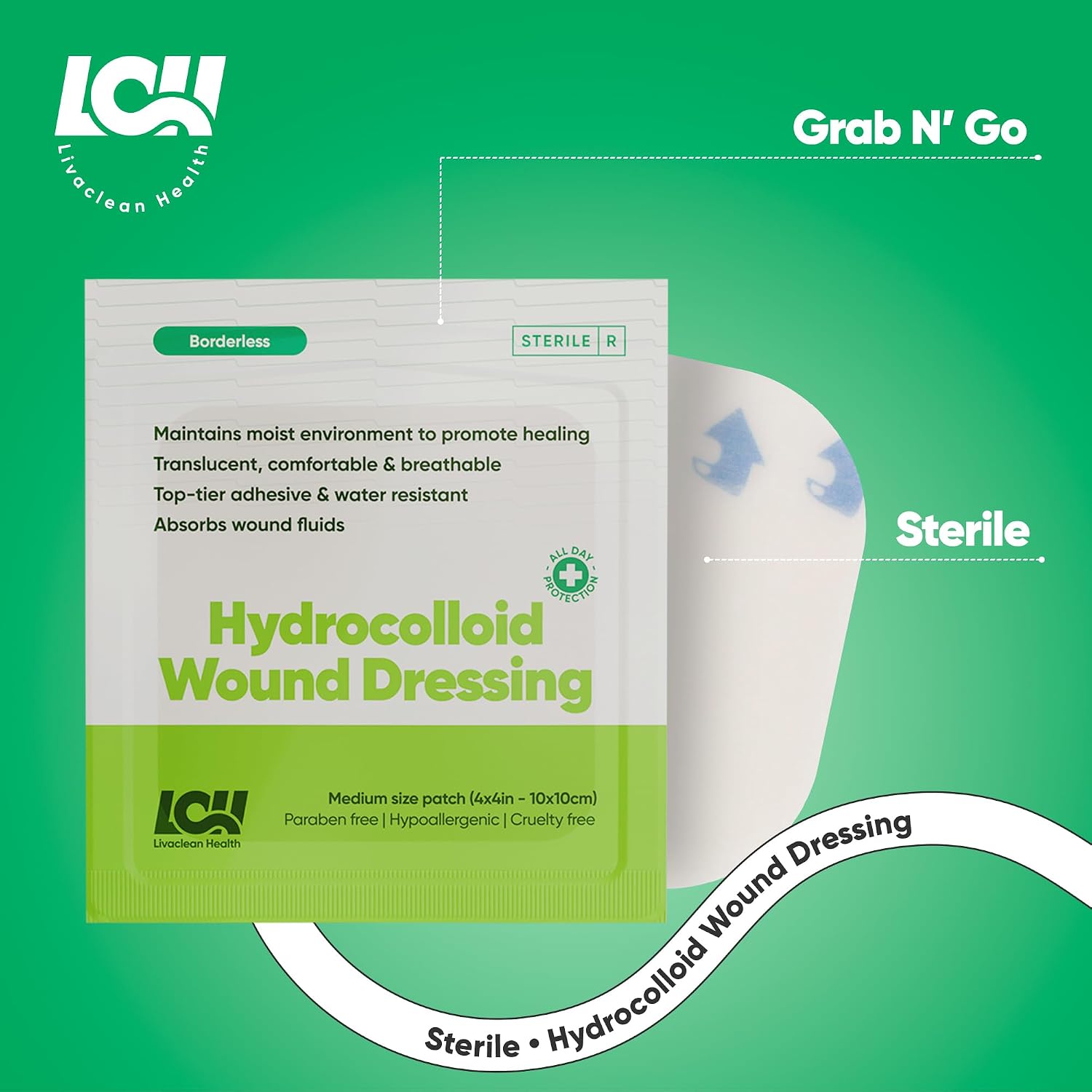 12 CT 4" x 4" Hydrocolloid Bandages Large - Sterile Colloidal Bandages - Adhesive Hydrocolloid Wound Dressing - Individually Packed Extra Large Patches for Wounds, Blisters and Bed Sores - Image 5