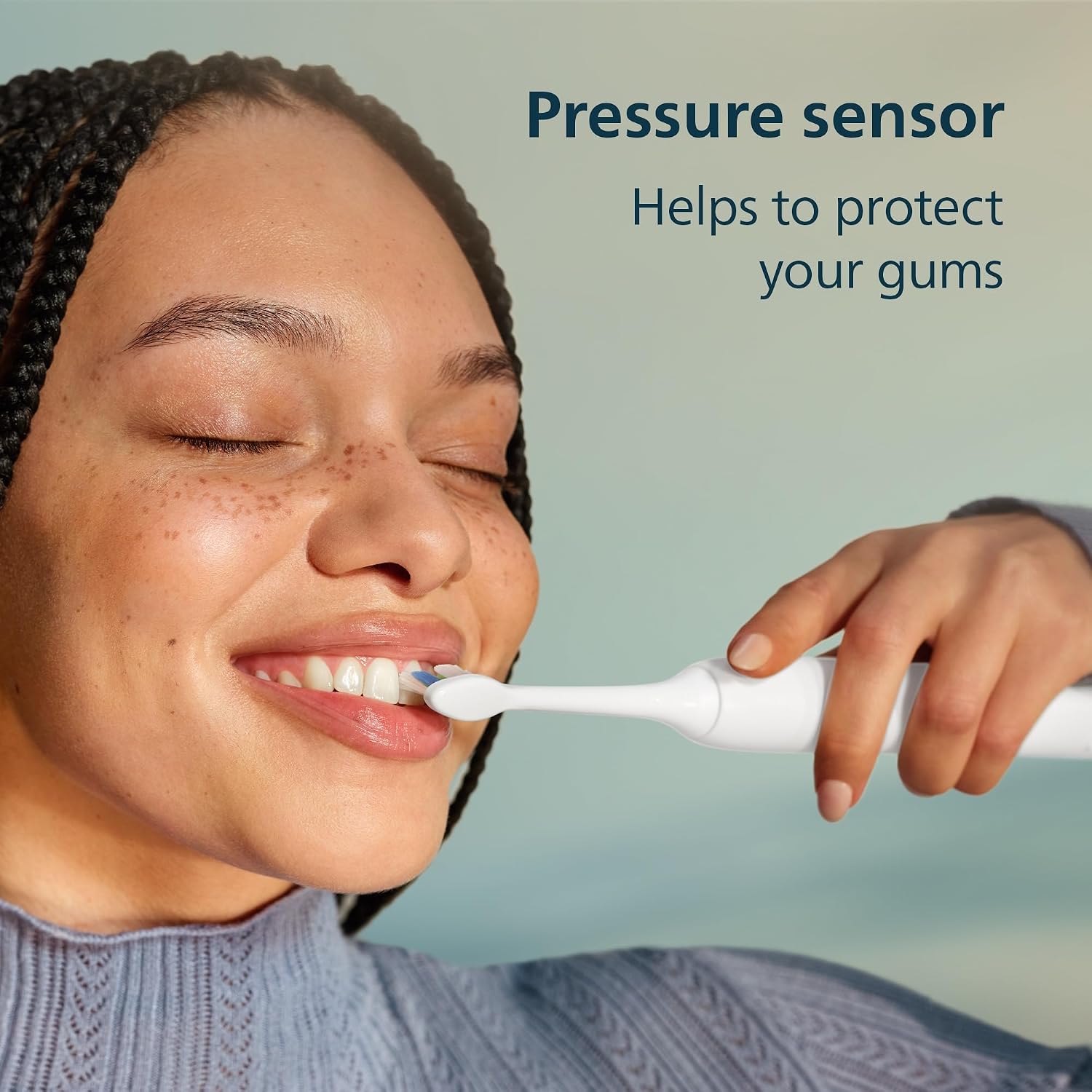 Philips Sonicare 4200 Rechargeable Electric Toothbrush, 1 Brush Head, White | Built-in Pressure Sensor, 3 Brush Settings, 2-Minute Guided Timer, 14-Day Battery, Includes Travel Case, HX4053/62 - Image 4