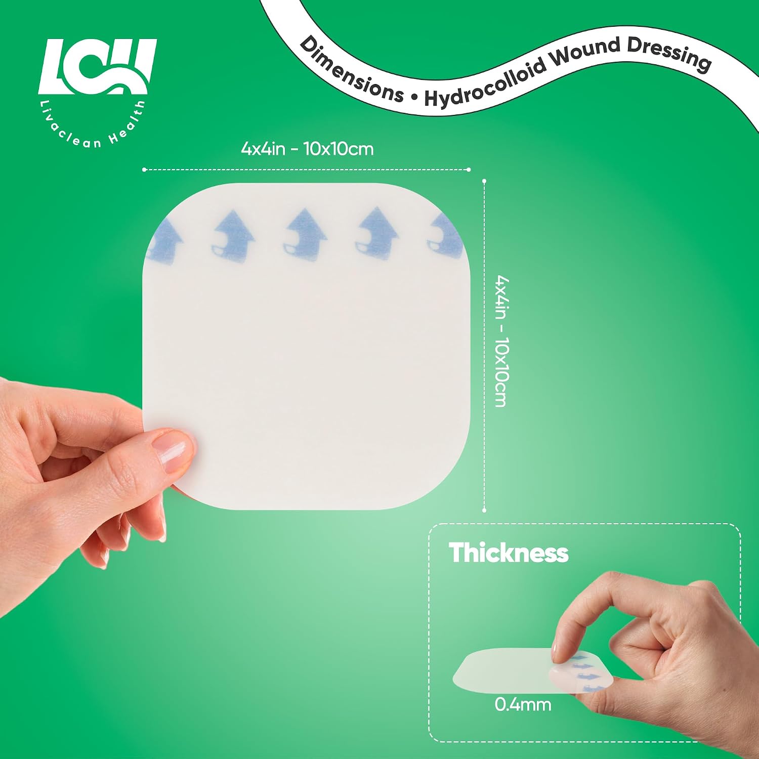 12 CT 4" x 4" Hydrocolloid Bandages Large - Sterile Colloidal Bandages - Adhesive Hydrocolloid Wound Dressing - Individually Packed Extra Large Patches for Wounds, Blisters and Bed Sores - Image 4
