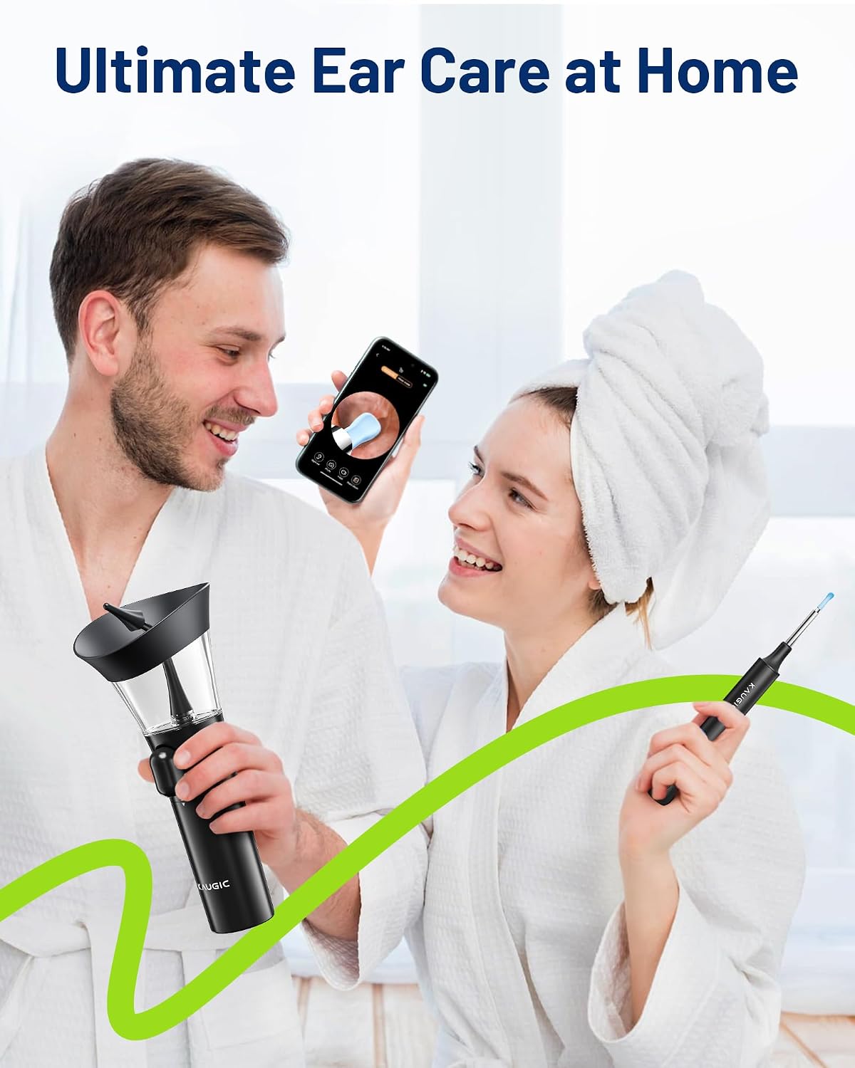 Ear Cleaner with Camera, Manual Wax Removal Kit, 7 Spoons, Black | Safe Flushing & Visual Ear Care, Earscope with Light, Ear Picker for Stubborn Wax, One-Hand Design, FSA-HSA, Home Travel Use - Image 6