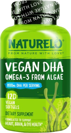 NATURELO Vegan DHA, Vegan Omega 3 S...