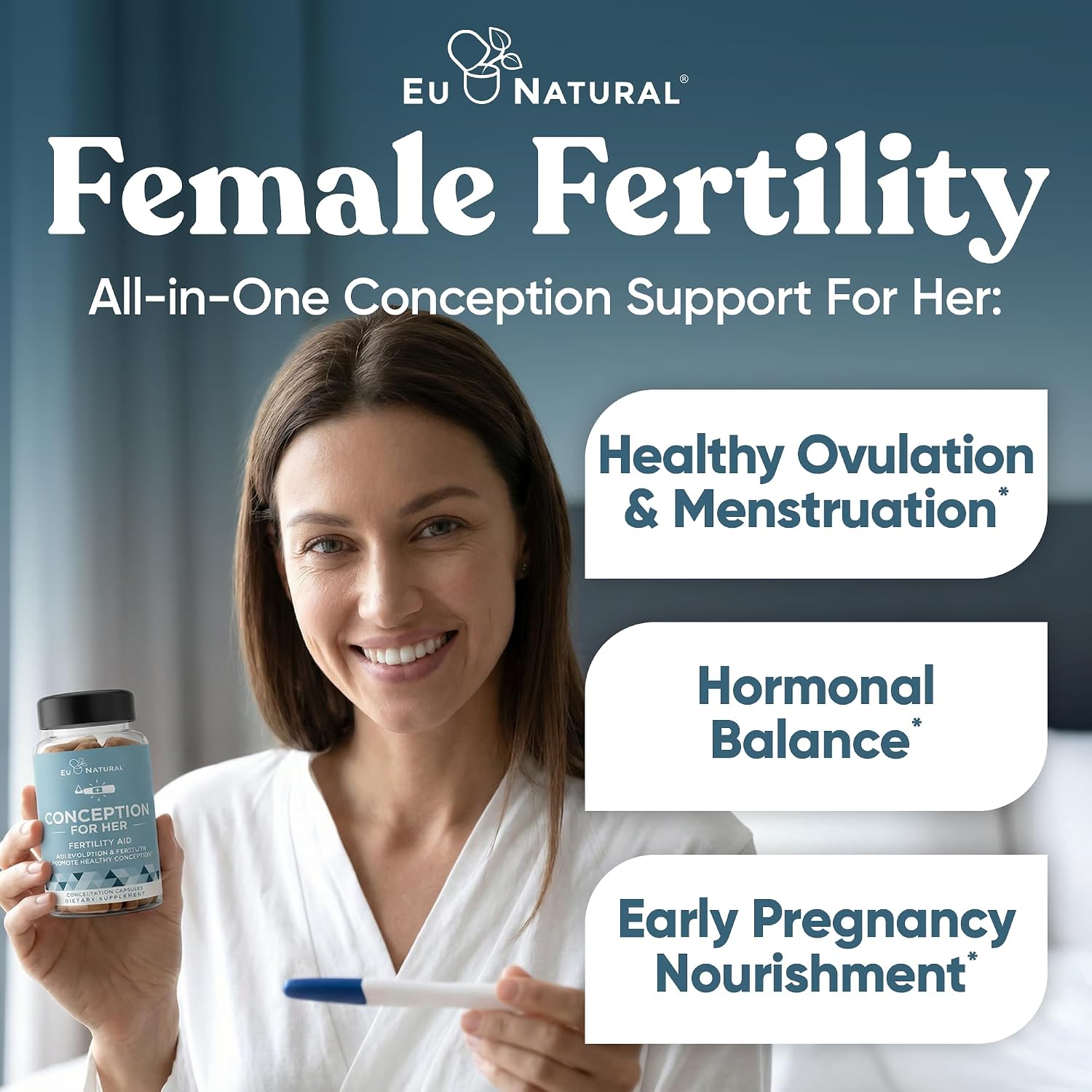 Eu Natural Conception for Her Fertility Supplements for Women, 60 Veg Caps | Supports ovulation, hormonal balance & regular cycles with Myo-Inositol, Folate, Shatavari & Vitex - Image 2