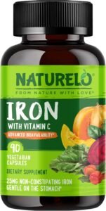 NATURELO Vegan Iron Supplement with...