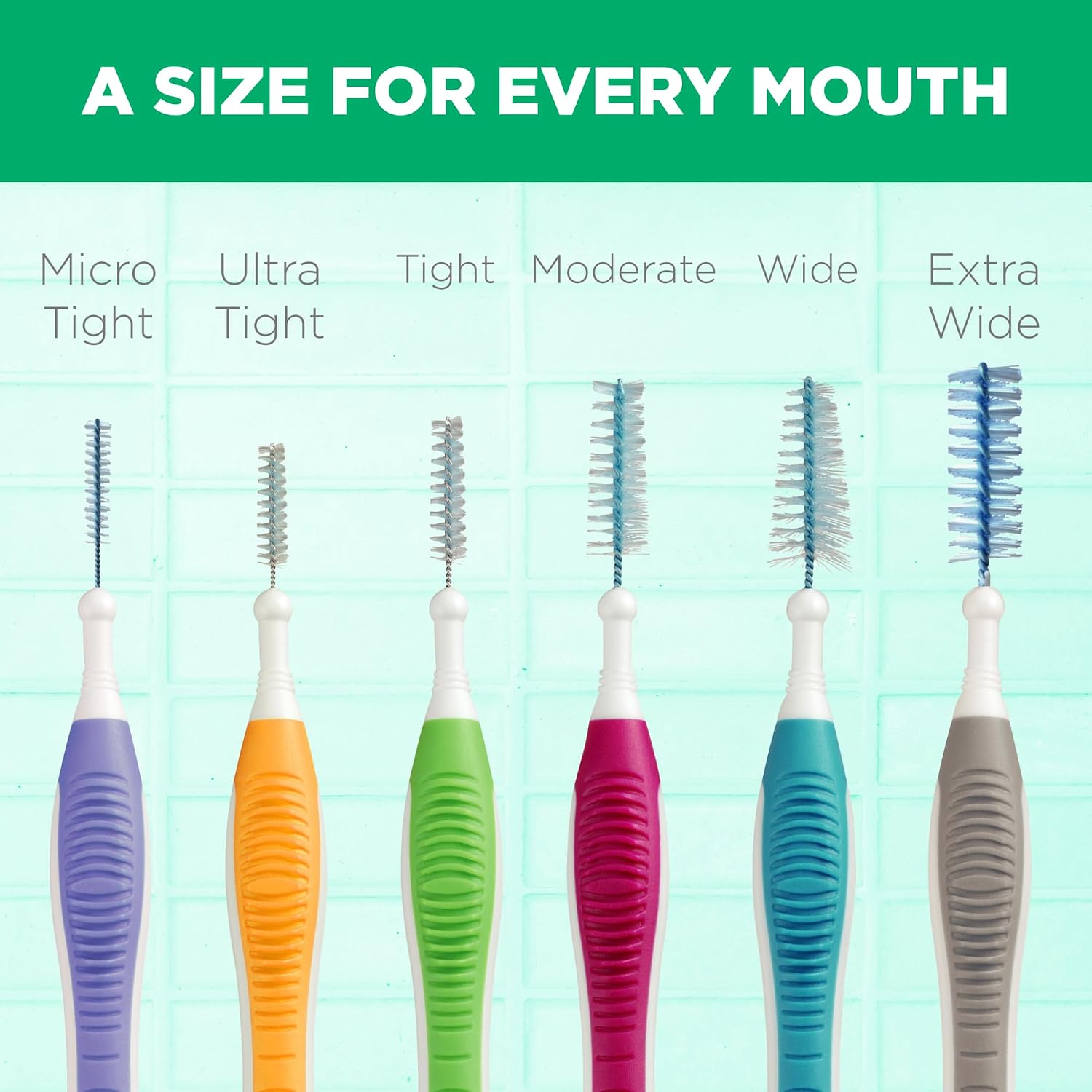 GUM Proxabrush Go-Betweens Tight Interdental Brushes, 10 Count (4 Pack) | Triangular soft bristles, Nylon-coated wire safe for braces & implants, Reusable with breathable travel cap, 10 days of use - Image 5
