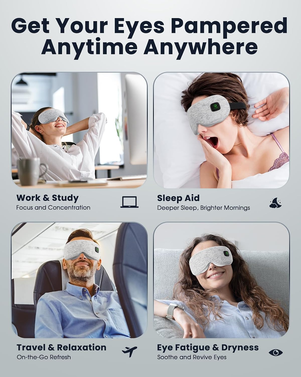 Heated Eye Mask - Cordless Eye Mask for Dry Eyes, FSA-HSA Eligible, Eye Relief, Improved Sleep, Washable Eye Heating pad for Travel and with Replaceable Shell - Image 6