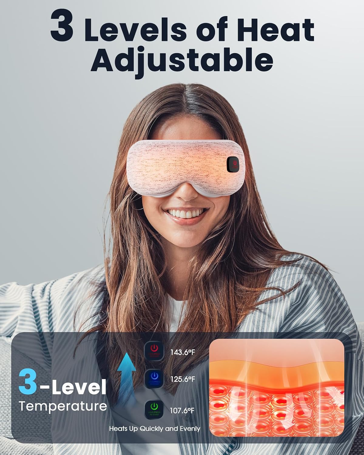 Heated Eye Mask - Cordless Eye Mask for Dry Eyes, FSA-HSA Eligible, Eye Relief, Improved Sleep, Washable Eye Heating pad for Travel and with Replaceable Shell - Image 2