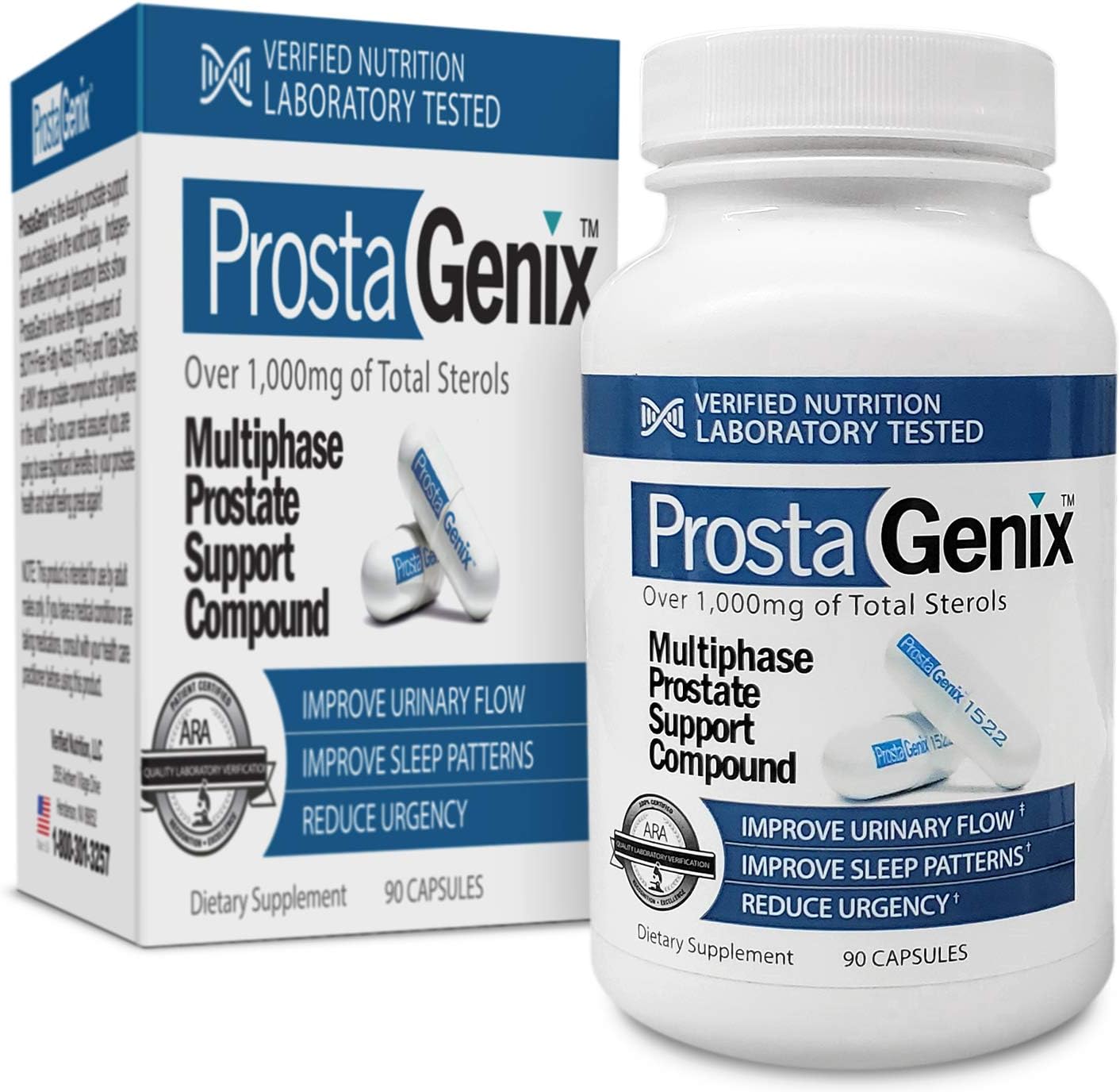 ProstaGenix Multiphase Prostate Supplement - Over 1 Million Sold - End Nighttime Bathroom Trips, Urgency, & More. 90 Capsules