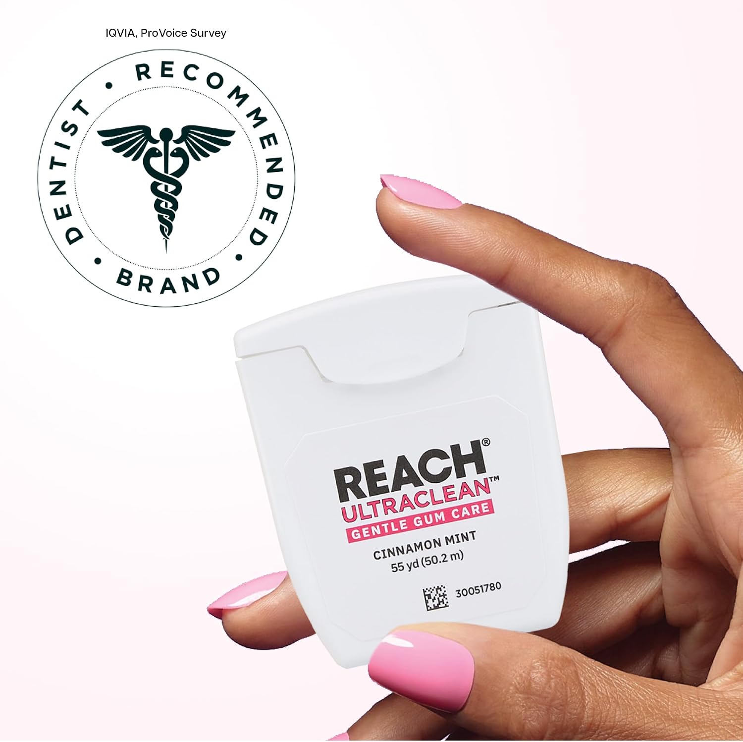 REACH ULTRACLEAN Gentle Gum Care Expanding Floss – Woven, Non-Waxed, PFAS-Free with Vitamin E, for Sensitive Gums, Cinnamon Mint 55YD (3-Pack) - Image 6