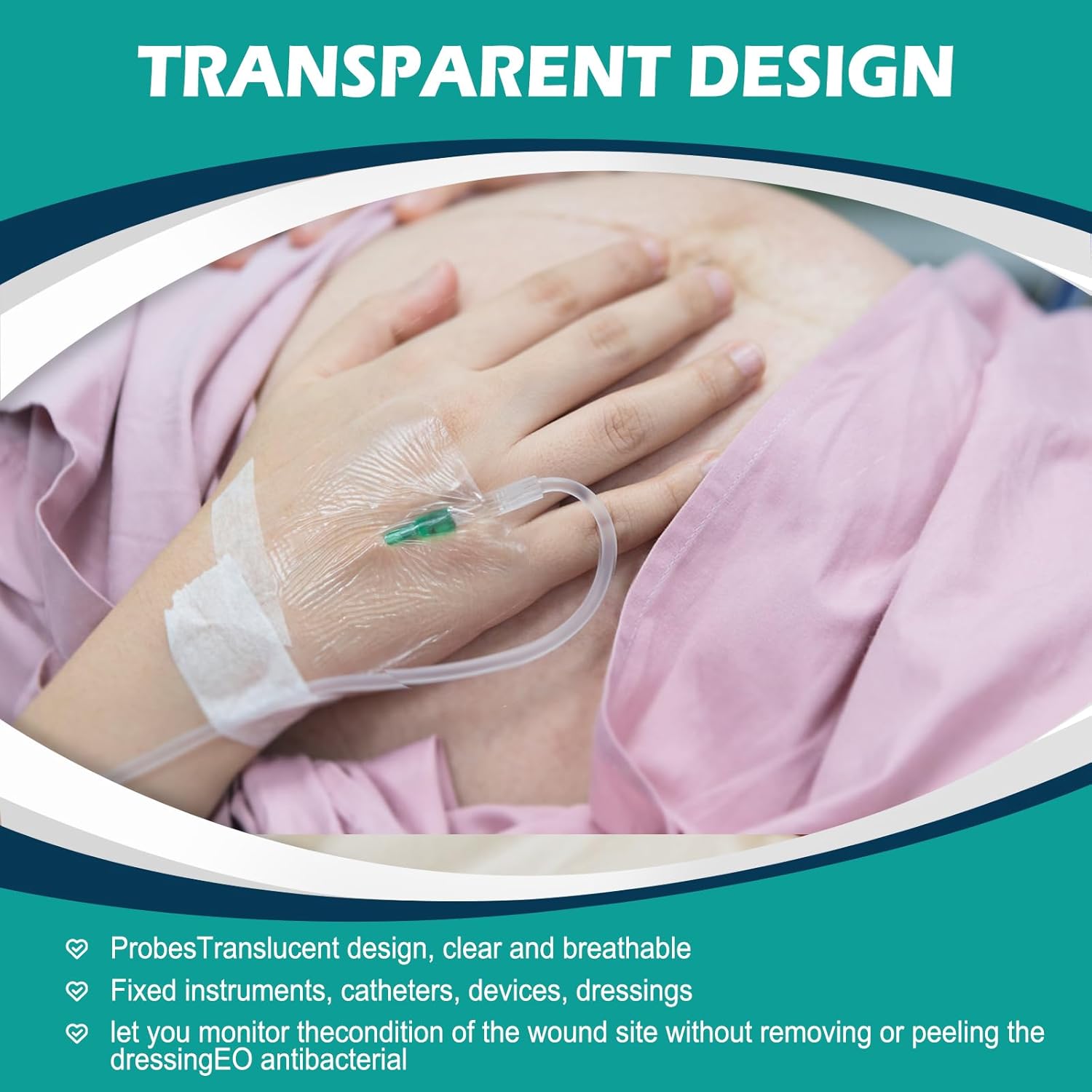 Transparent Film Dressing 4" x 4.75" Box of 30 - Waterproof Bandages for Swimming, Showering, Wounds, Post Surgical Shower or IV Shield, Tattoo Aftercare Bandage, Scar Therapy, Adhesive Patches - Image 5