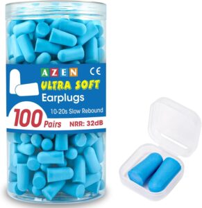 AZEN 100 Pairs Ear Plugs Bulk, NRR ...