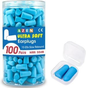 AZEN 100 Pairs Ear Plugs Bulk, NRR ...