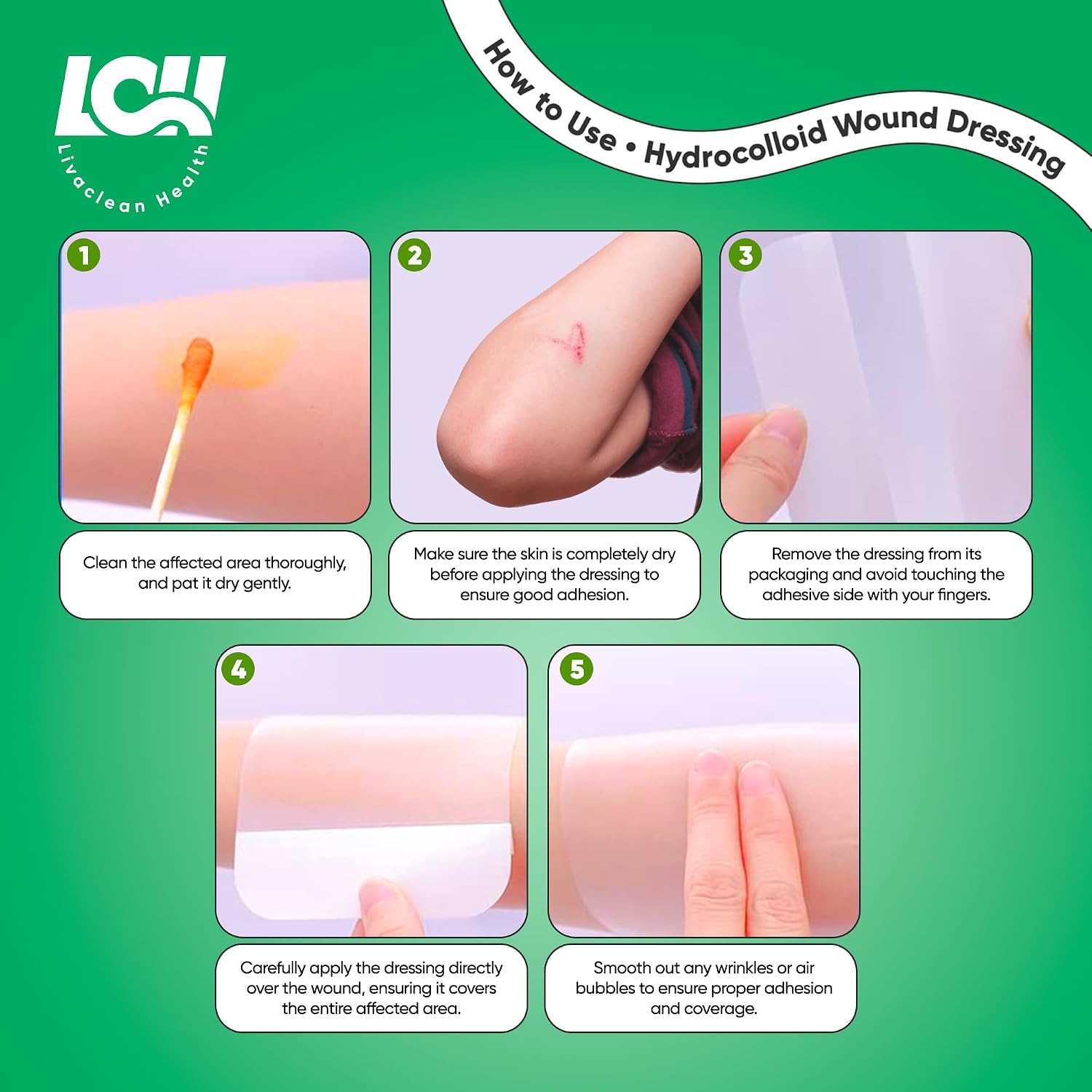 12 CT 4" x 4" Hydrocolloid Bandages Large - Sterile Colloidal Bandages - Adhesive Hydrocolloid Wound Dressing - Individually Packed Extra Large Patches for Wounds, Blisters and Bed Sores - Image 3