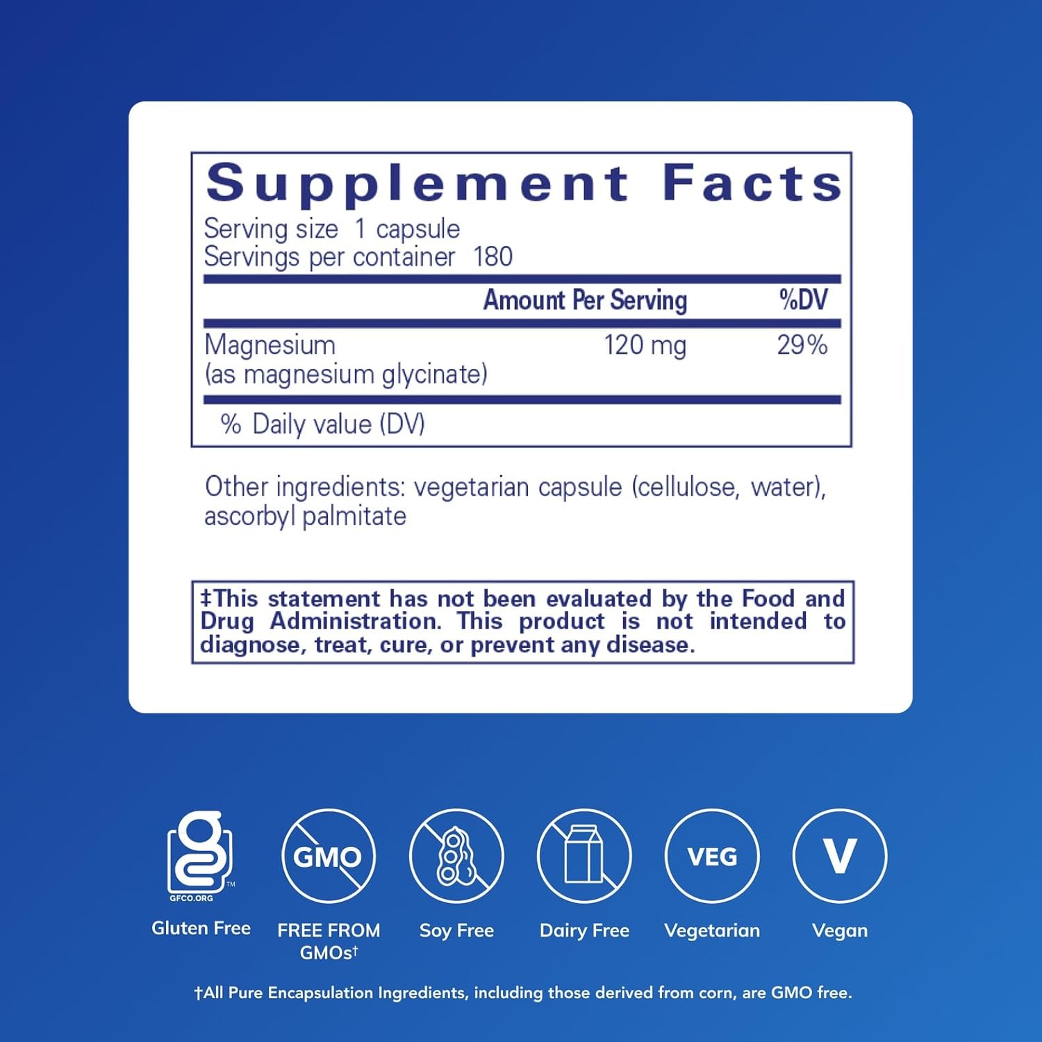 Pure Encapsulations Magnesium (Glycinate) - Supplement to Support Stress Relief, Sleep, Heart Health, Nerves, Muscles, and Metabolism* - with Magnesium Glycinate - 180 Capsules | Supplement to Support Stress Relief, Sleep, Heart Health, Nerves, Muscles, and Metabolism*, with Magnesium Glycinate - Image 2