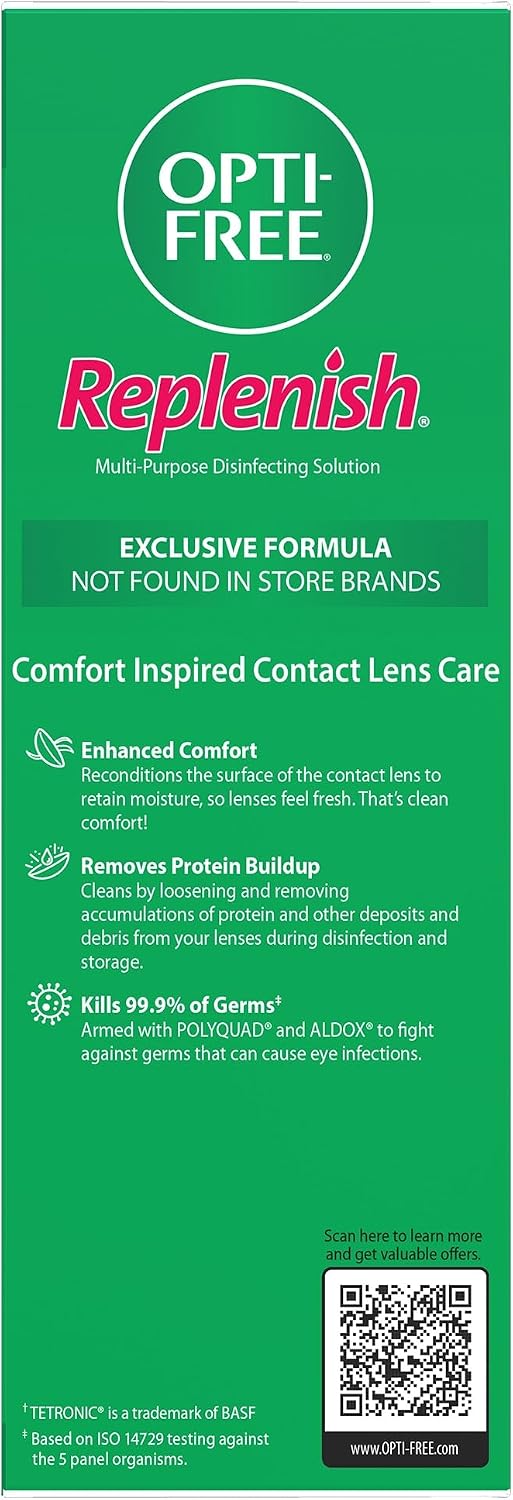 OPTI-FREE Replenish Multi-Purpose Contact Lens Solution, 10 Fl Oz, 2 Pack - Image 5