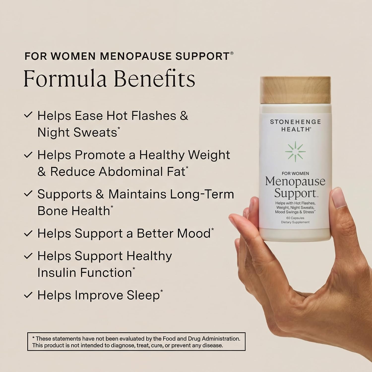 Stonehenge Health Menopause Support™ | Mood, Energy, Stress, Hot Flashes | Menopause Supplements for Women Perimenopause Hot Flashes Night Sweats Mood Sleep Stress KSM-66 Ashwagandha DIM Black Cohosh - Image 2