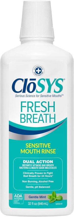 CloSYS Mouthwash, 32 Ounce, Fresh B...