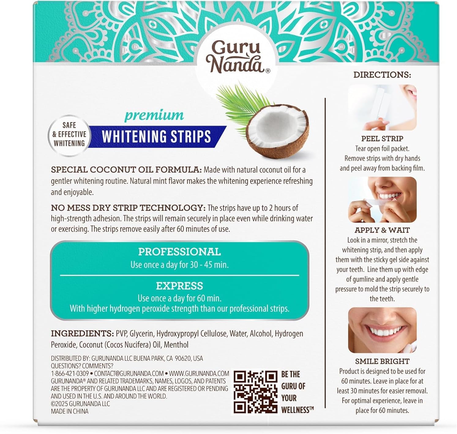 GuruNanda Teeth Whitening Strips Kit - 7-Day Treatment with Non-Slip, Dry Strip Technology - Whitening Designed with Care for a Brighter Smile - Image 13