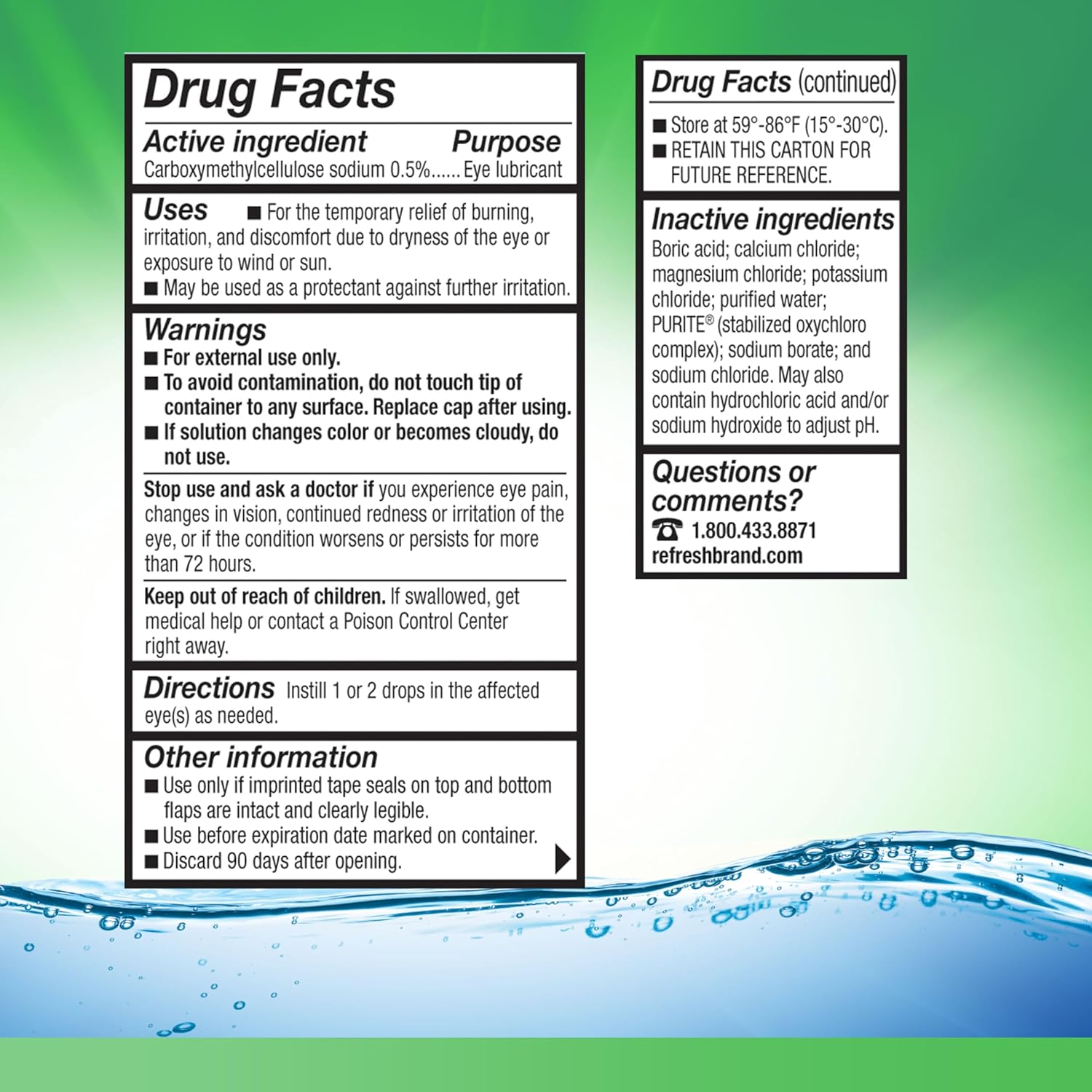 Refresh Tears Eye Drop Liquid Lubricant Bottle, 0.51 Ounce, 2 Pack - Image 8