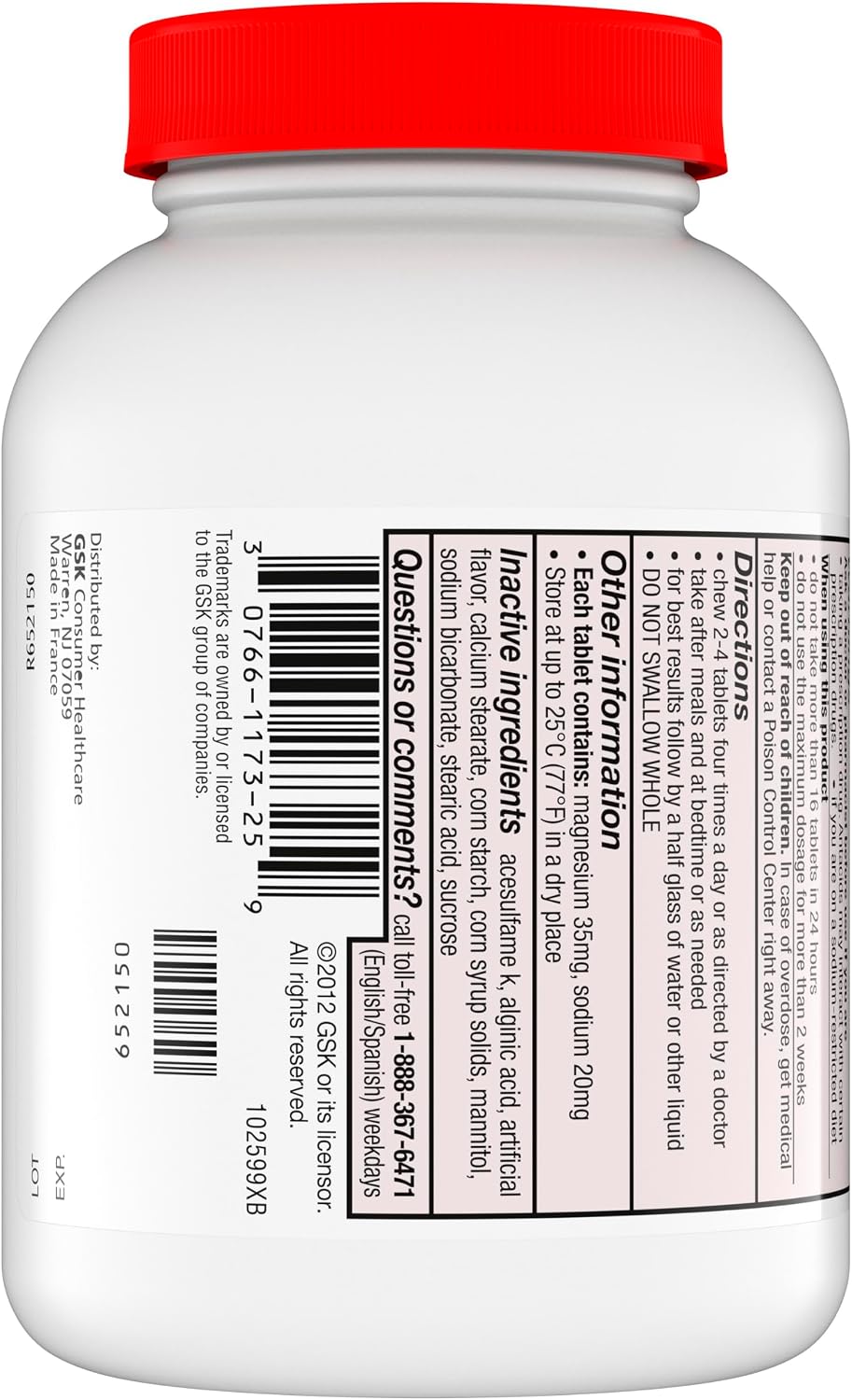 Gaviscon Extra Strength Cherry Chewable Tablet For Fast-Acting Heartburn Relief, 100 Count | For Fast-Acting Heartburn Relief, Quickly Neutralizes Stomach Acid and Helps Keep Acid Down For Hours, - Image 11