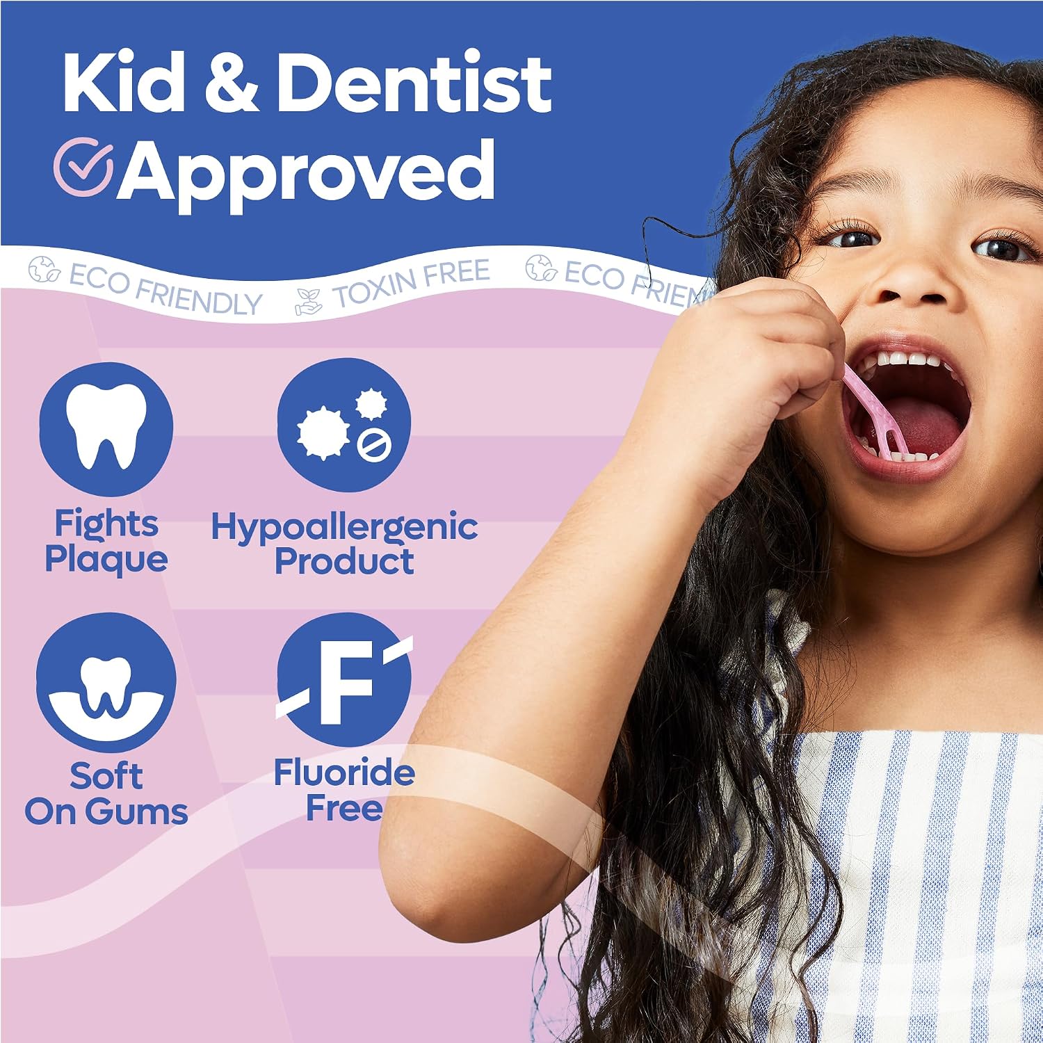 SmartLifeco Eco-Friendly Kids Flossers (200ct) - Dental Floss Picks for Children Made with Straw Wheat, Fluoride & PFA Free, Toothpick Flossing Sticks for Toddler Teeth, No Shred Thread, Unflavored - Image 6
