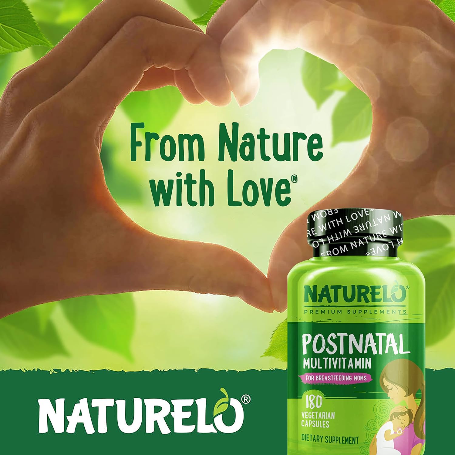 NATURELO Postnatal Multivitamin - Supplement for Breastfeeding Women - Plant-Based Vitamin D, Folate, Gentle Iron - for Nursing Mother, Baby - Post Natal Lactation Support 180 Capsules - Image 7