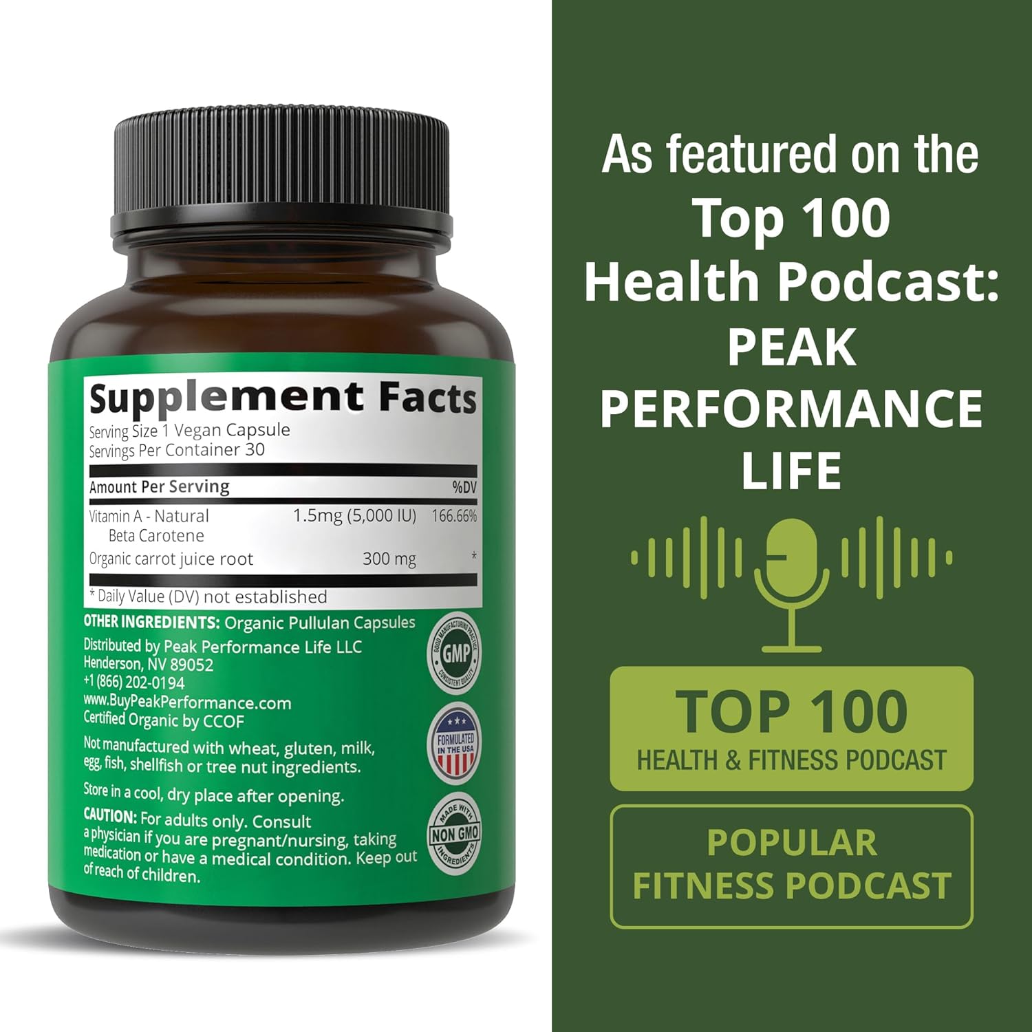 Certified Organic Vitamin A 5000 IU Supplement Capsules. High Potency | Vitamins for Adults, Men, Women, Kids. Made with Carrot Juice. Great for Immune, Skin, Eye Support. Non GMO, Vegan Pills - Image 6