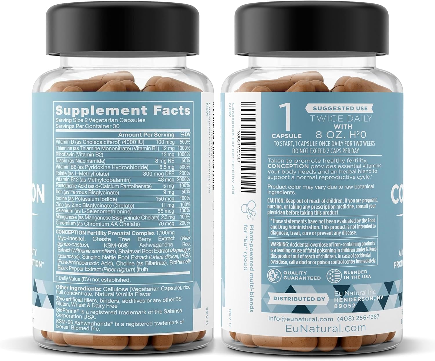 Eu Natural Conception for Her Fertility Supplements for Women, 60 Veg Caps | Supports ovulation, hormonal balance & regular cycles with Myo-Inositol, Folate, Shatavari & Vitex - Image 9