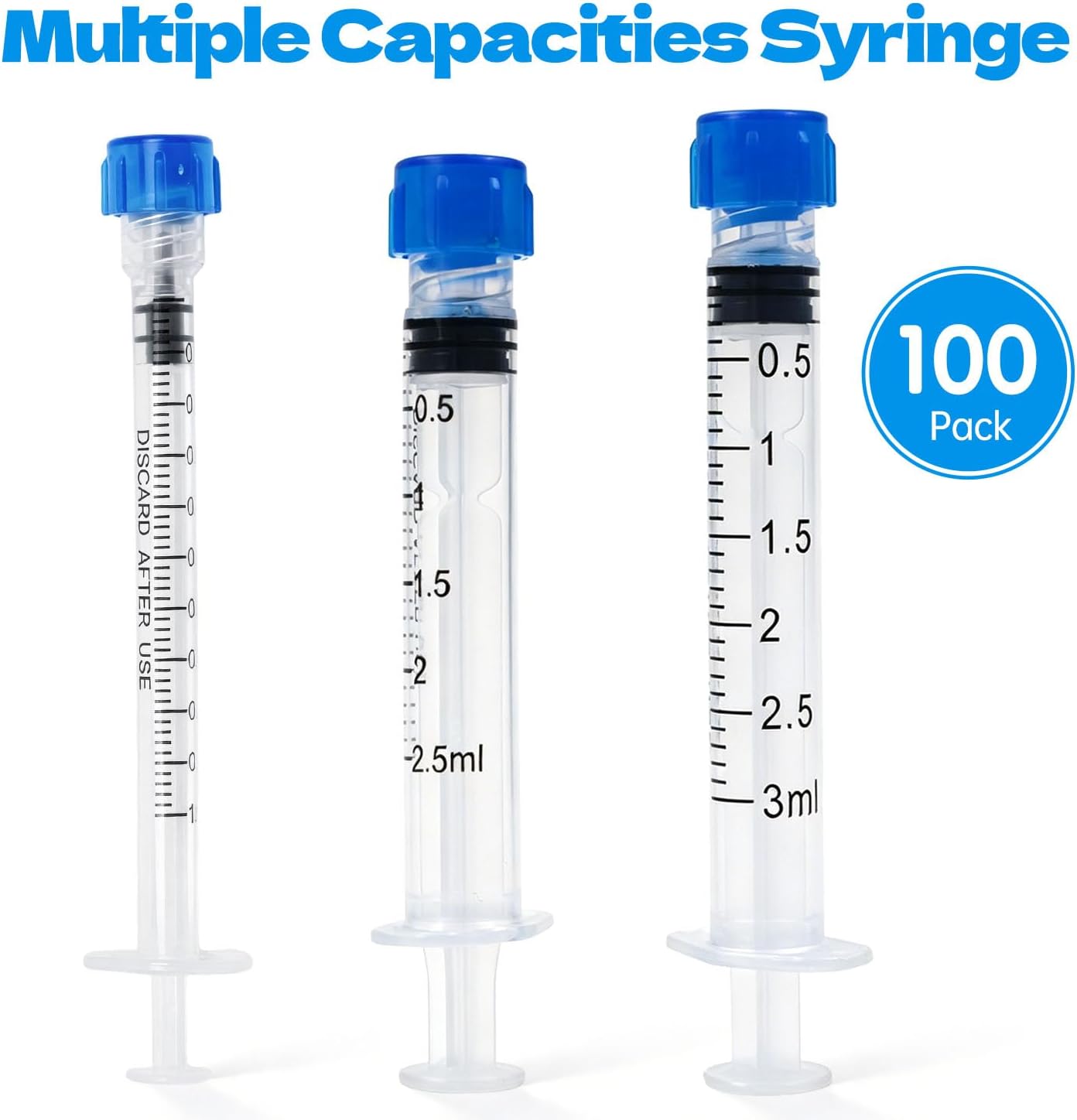 30 Pack 1mL Luer Lock Syringes without Needle - Sterile & Individually Wrapped, 1cc Syringe with Cap, Industrial & Lab Use - Image 5