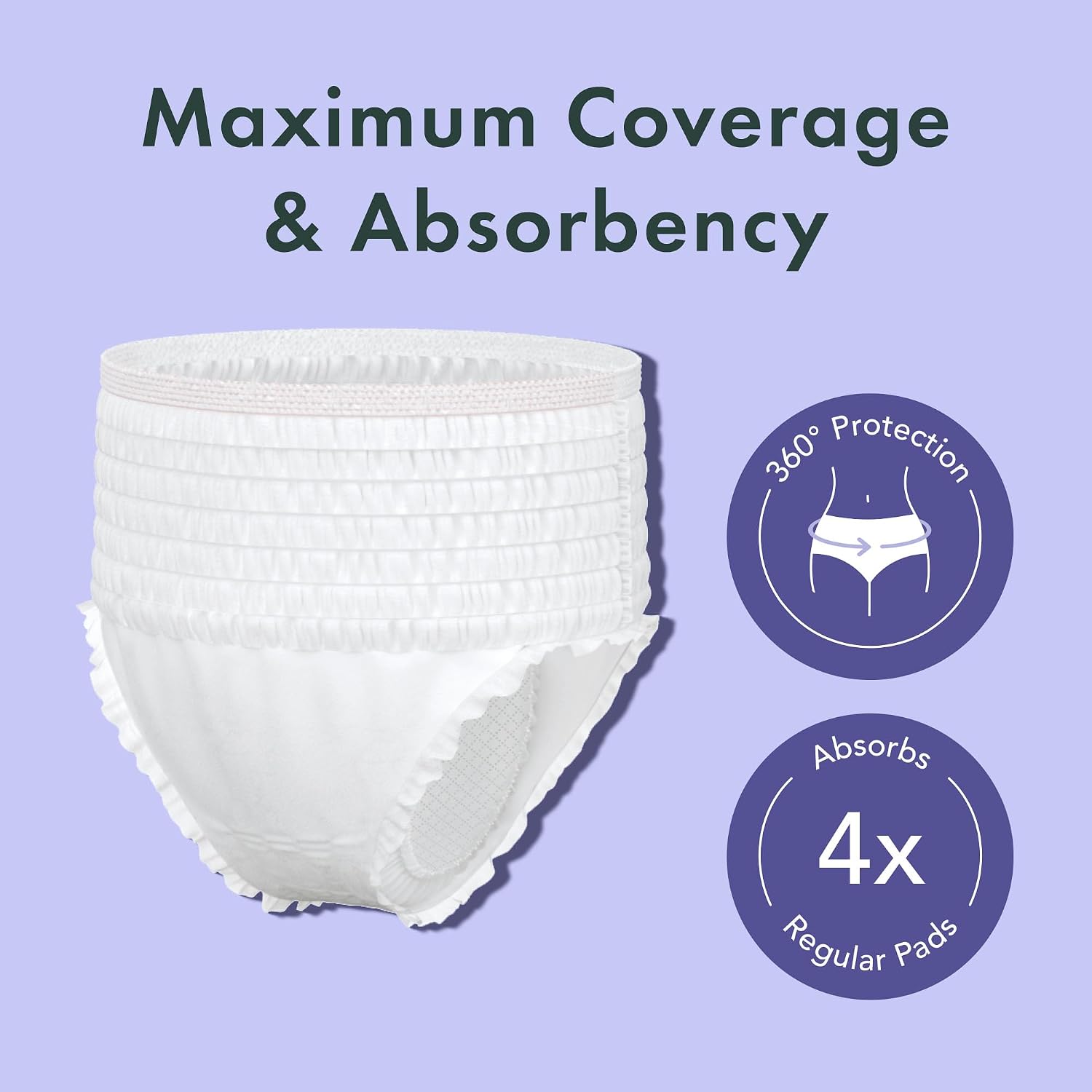 Rael Disposable Period Underwear, Organic Cotton Cover (Size L-XL, 20 Ct) | Leak Locker, Unscented, Extended Coverage for Women, Period Essentials, Postpartum Essentials, Feminine Care - Image 2