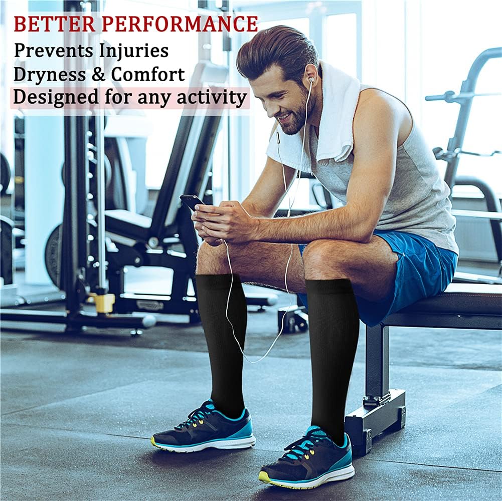 CHARMKING Compression Socks for Women & Men Circulation (8 Pairs) 15-20 mmHg Best Calf Socks Support for Athletic Cycling - Image 3