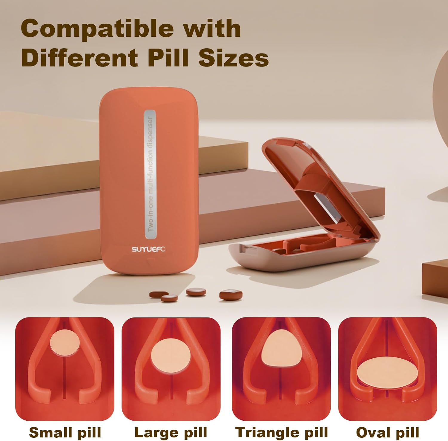 Pill Crusher, Grind Pills to Fine Powder, with Pill Cutter for Small and Large Medication and Vitamin Tablets with Storage Compartment - Image 6