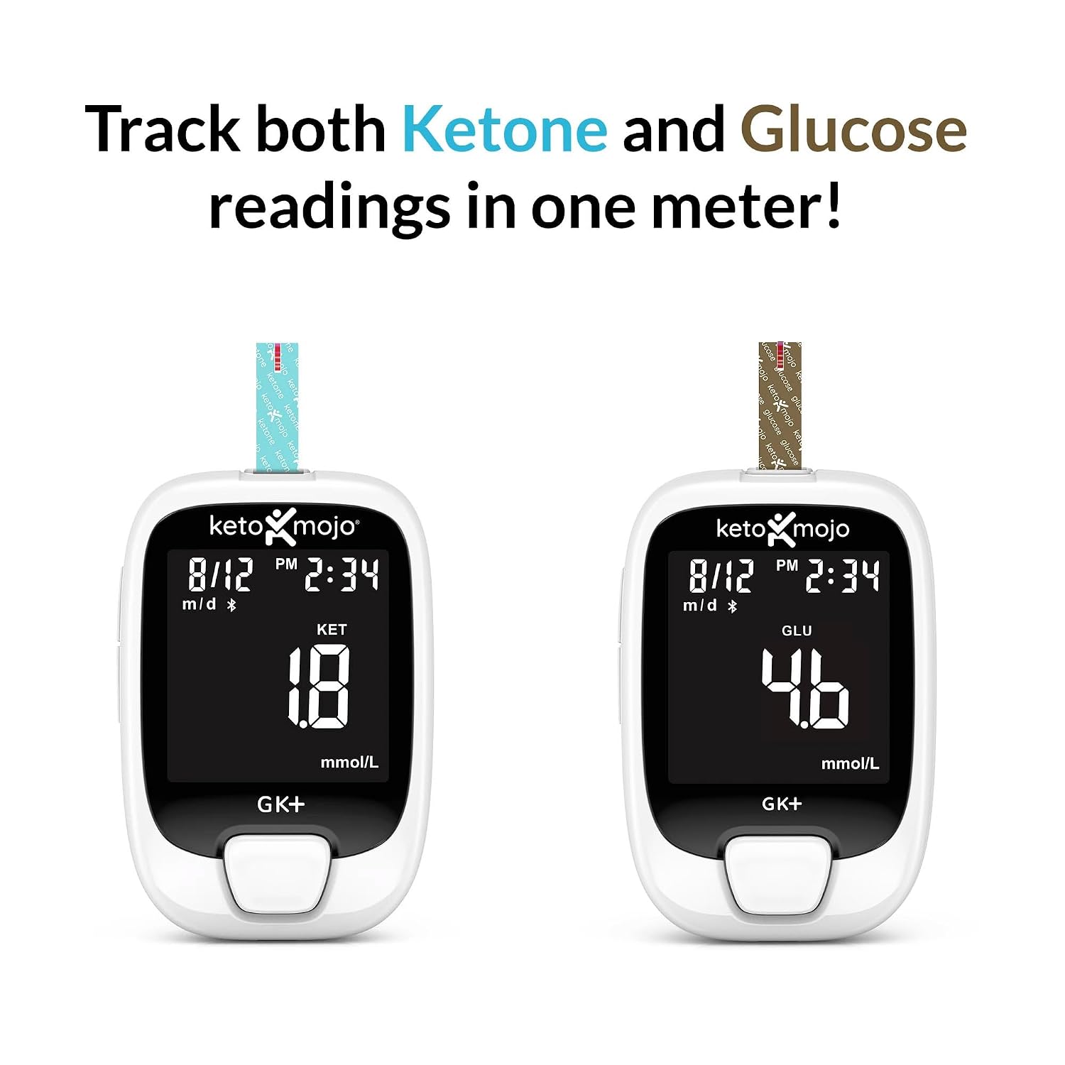 KETO-MOJO GK+ Glucose & Ketone Meter Kit, 140 Strips, Keto Diabetes - Image 2