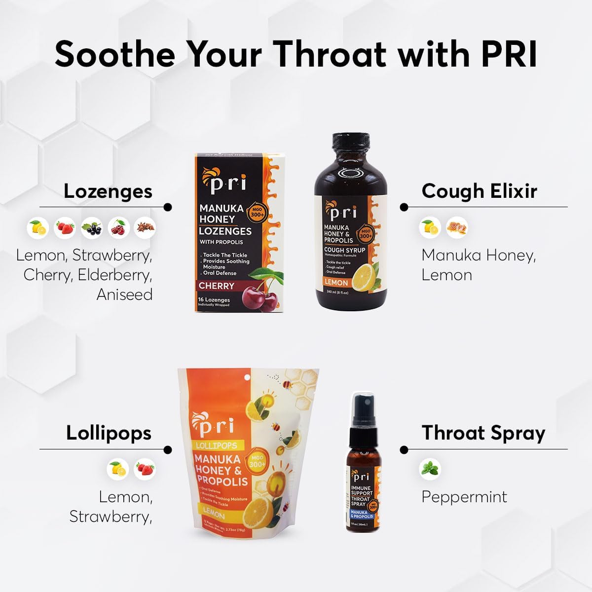P.R.I Manuka Honey Lozenges with Propolis, Cherry Cough Drops | Natural Throat Drops, MGO 300+ Certified (16 Count, 2 Pack) - Image 6